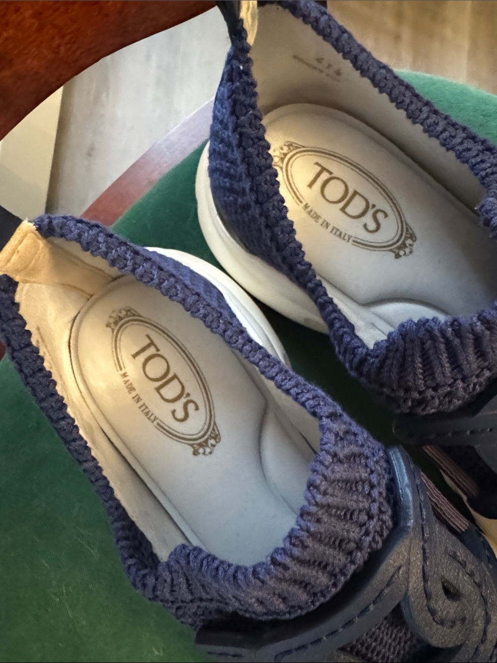 Tod's Kate Navy Knit Slip-On Sneaker - Picture 2 of 12